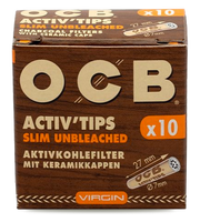 OCB Activ’Tips Slim Virgin Charcoal Filters 7mm | 10 Filters