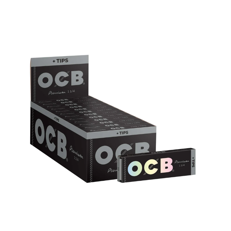 OCB Premium Black 1¼ Rolling Papers + Tips
