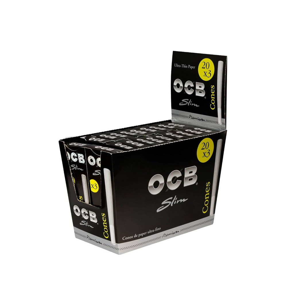OCB Premium Black Slim Cones | 3 Pre-Rolled Cones (109mm)
