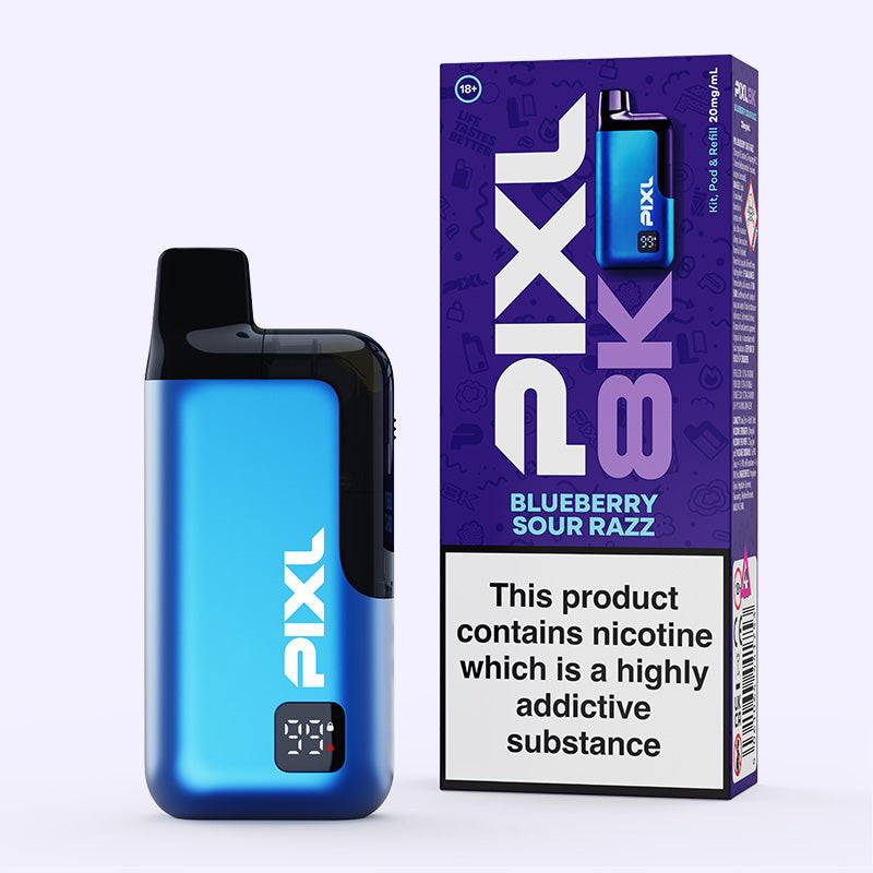 PIXL 8000 Blueberry Sour Razz prefilled vape kit
