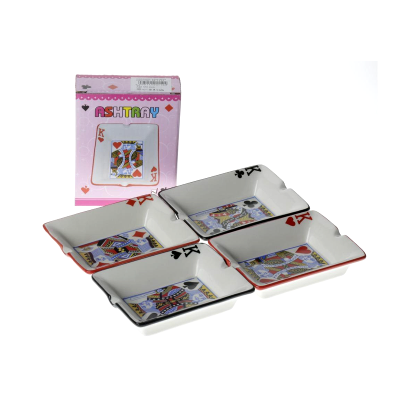 Playing Card King Ceramic Ashtray SS-1144 assorted suits