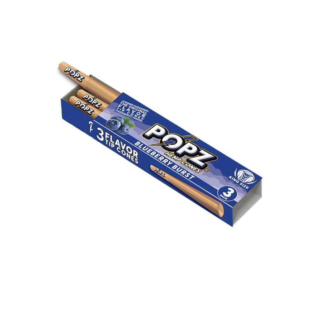 POPZ Blueberry Brust Flavoured Hemp Cones 3-Pack