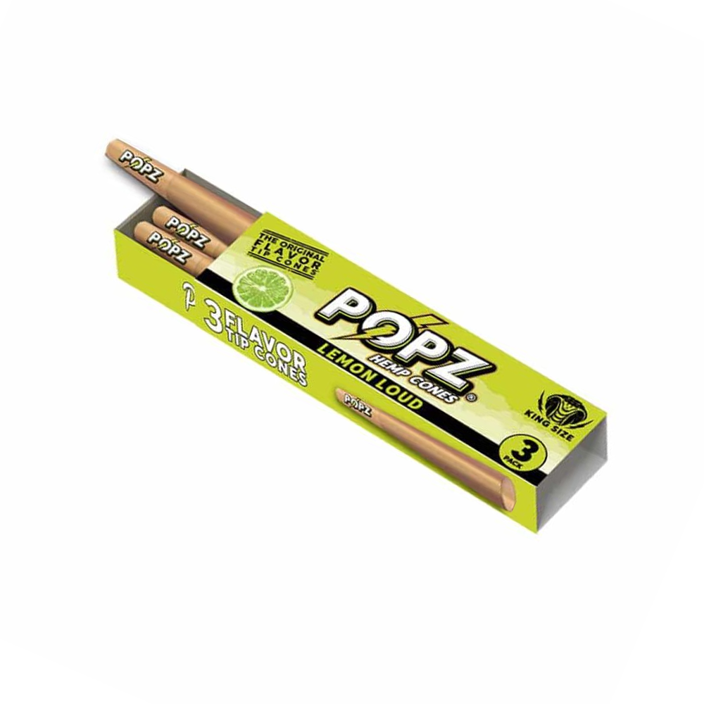 POPZ Lemon Loud Flavoured Hemp Cones 3-Pack