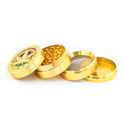 Rasta Leaf Gold 4-Part Metal Grinder 52mm