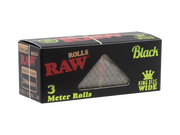 RAW Black Organic Hemp King Size Wide Rolling Paper Roll 3m