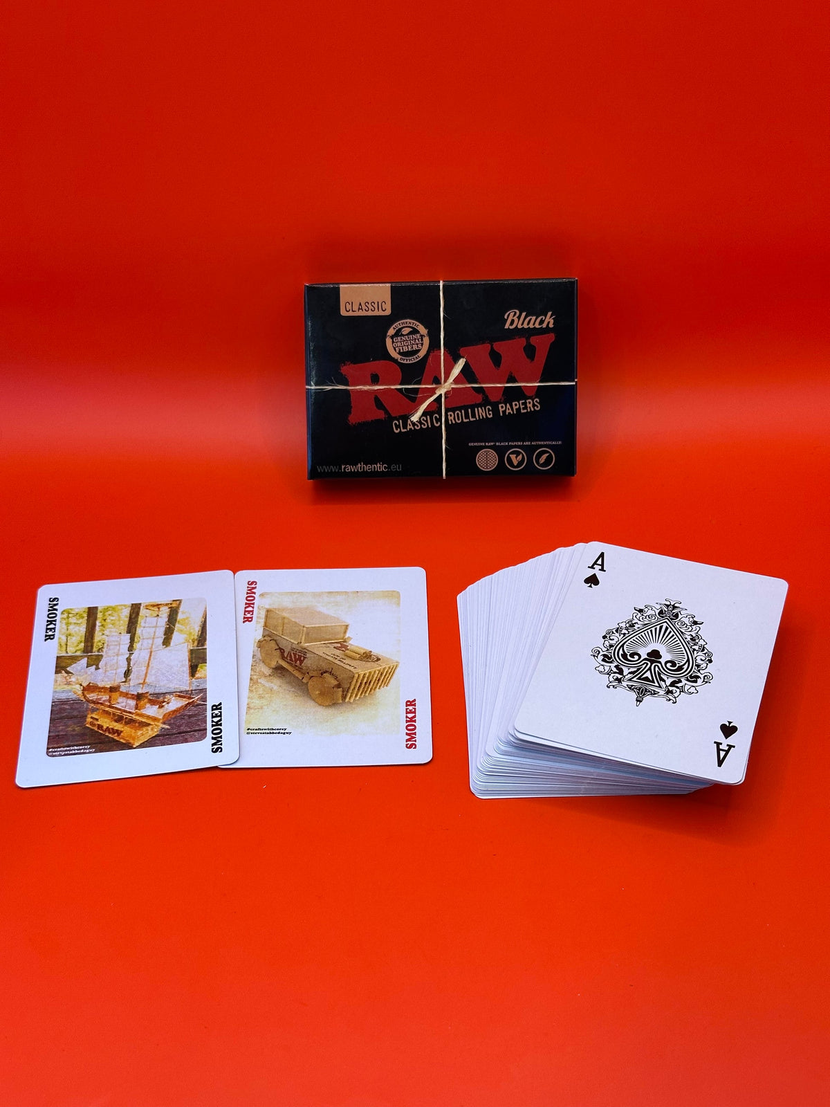 RAW Black Playing Cards open deck