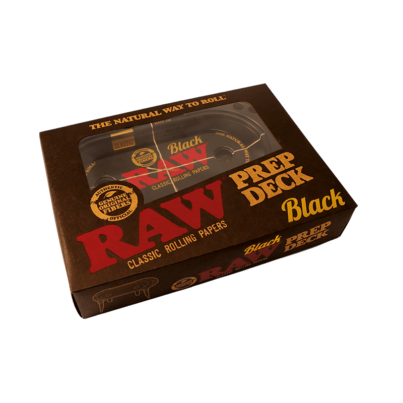 RAW Black Prep Deck rolling tray and storage station