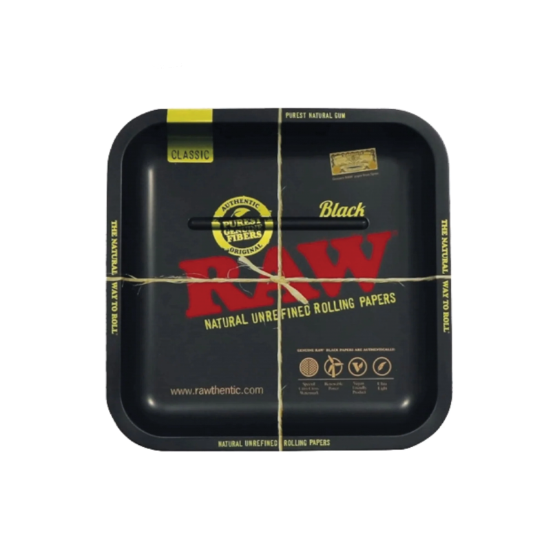 RAW Black Square Metal Rolling Tray 23.2 x 23.2 cm