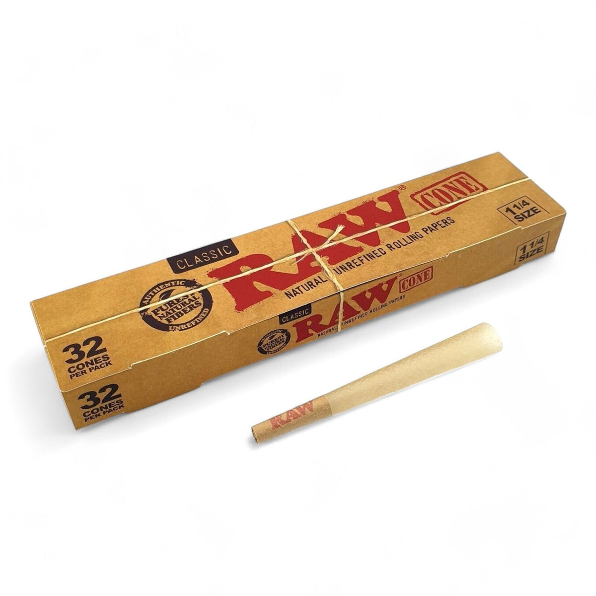RAW Classic 1¼ Pre-Rolled Cones - 32 Count