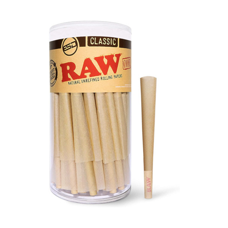 RAW Classic King Size 100 Pre-Rolled Cones Jar