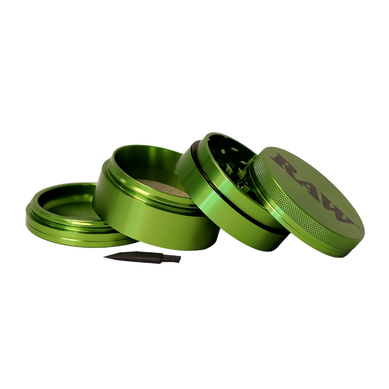 RAW Emerald Green Metal Aluminium Grinder view 3