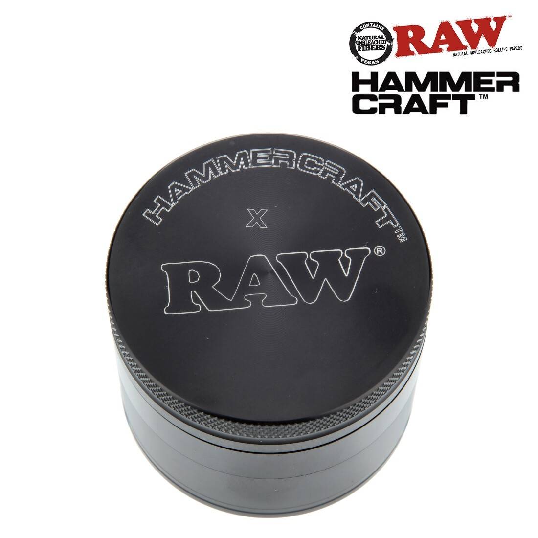 RAW x Hammercraft Medium 55.9 mm 4-Piece Aluminium Grinder - Black