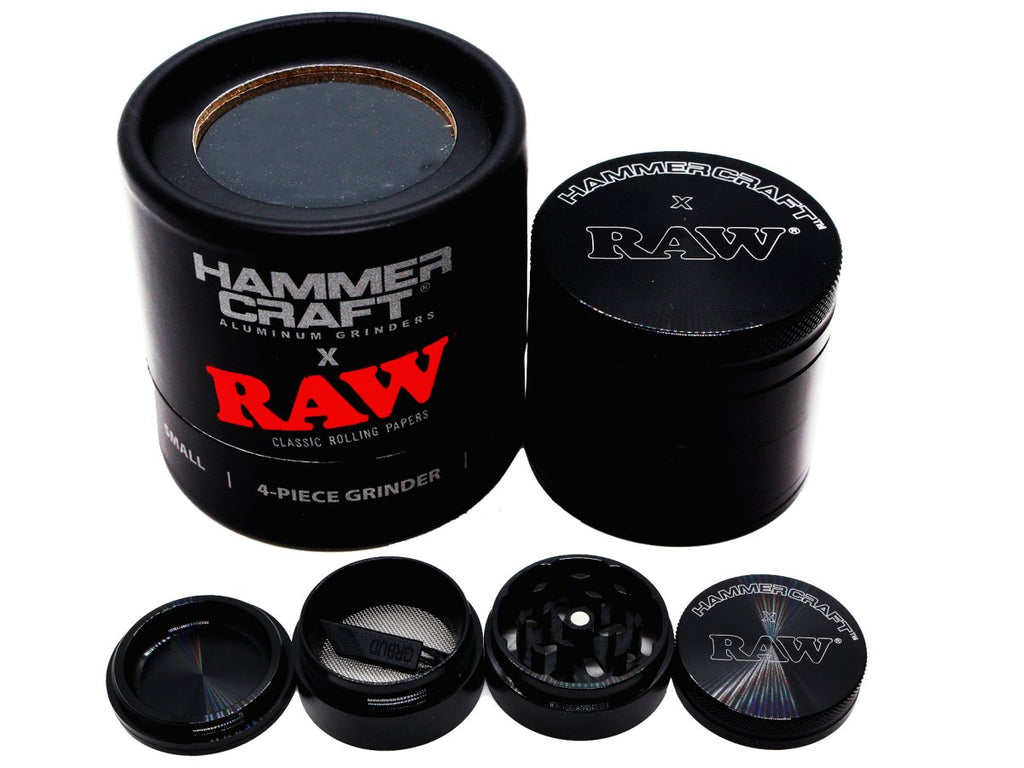RAW x Hammercraft Small 50.8 mm 4-Piece Aluminium Grinder - Black