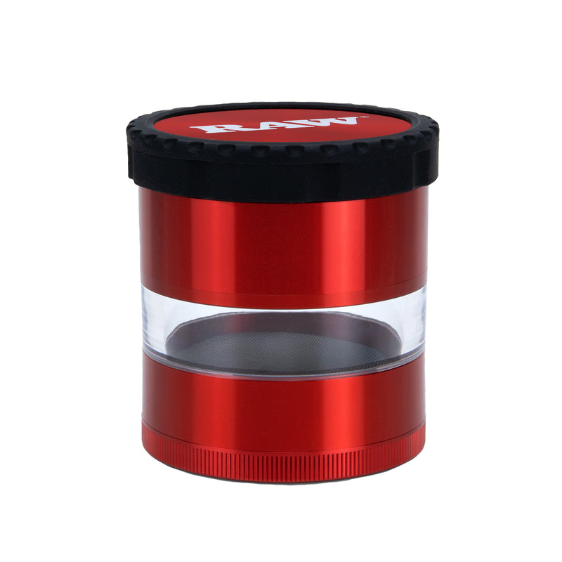 RAW 4-Piece Life Grinder Clear Body Red