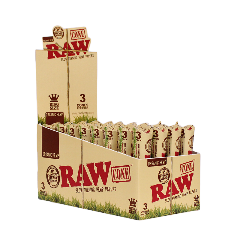 RAW Organic Hemp King Size Cones 3 Pack official display image