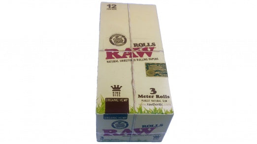 RAW Organic Hemp King Size 3 metre rolling paper roll