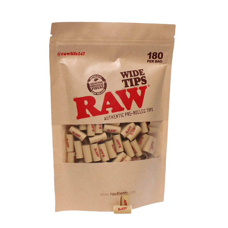 RAW Pre-Rolled Wide Tips 180 Bag official product image