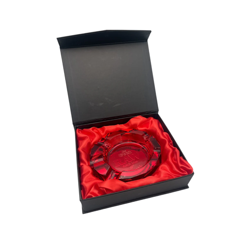 RAW Ruby Red Glass Cigar Ashtray