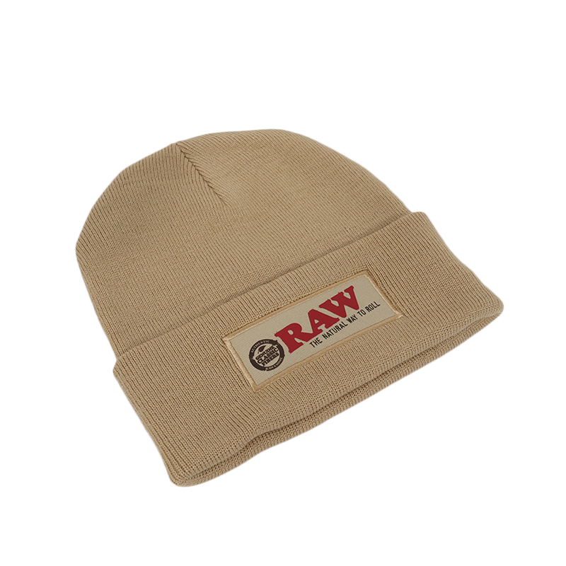 RAW Tan Stash Beanie - front product view