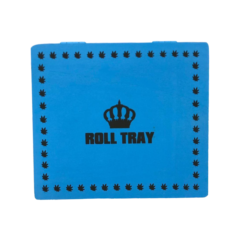 Roll Tray Wooden Storage Box Large Blue