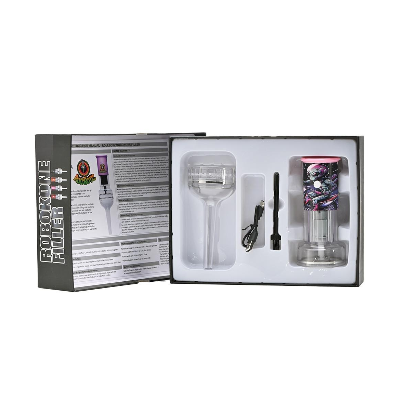 RollBotz RoboKone Automatic Grinder and Cone Filler — boxed retail kit