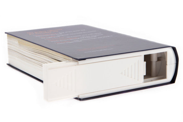 SafeCan Collins dictionary with sliding base open to show storage compartment
