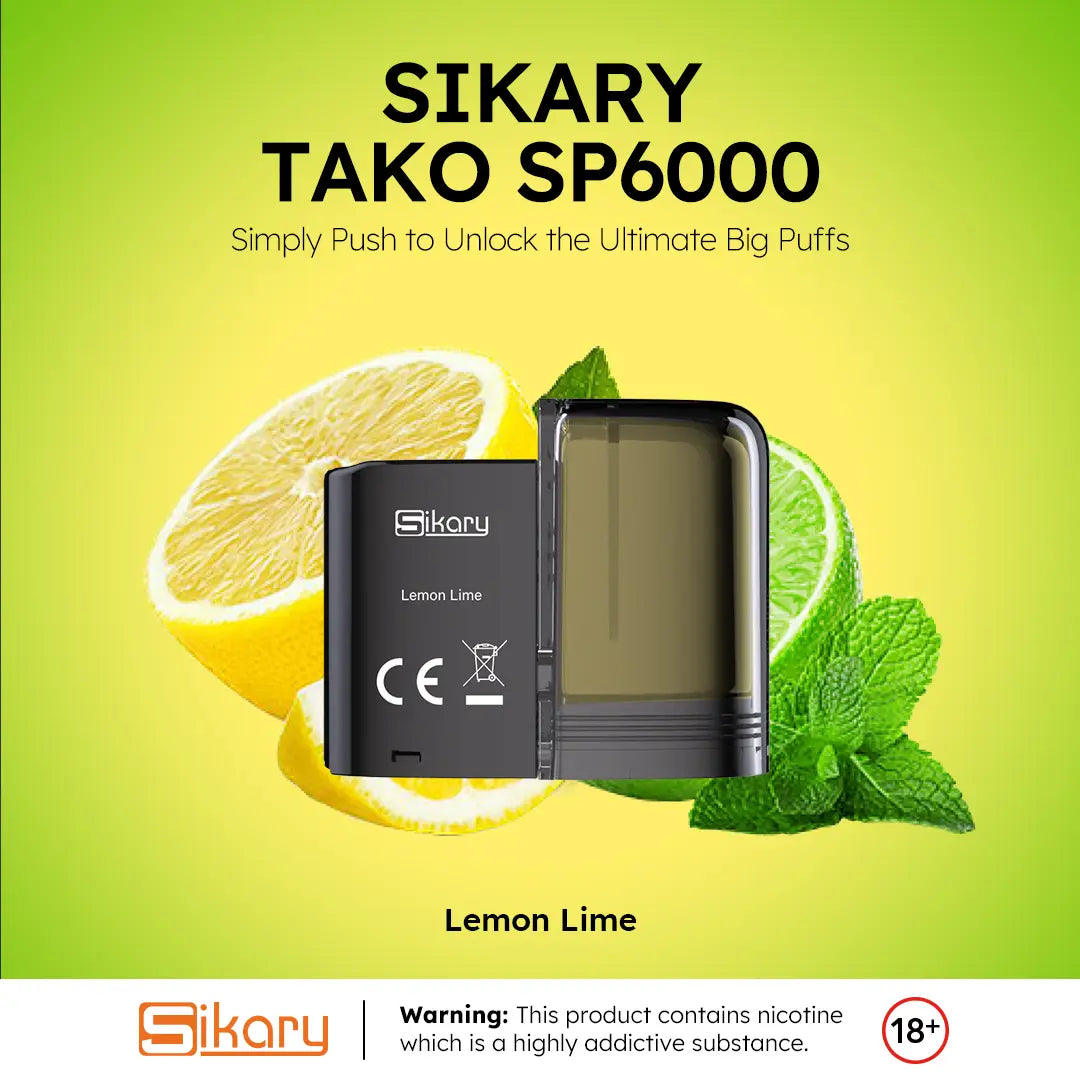 Sikary TAKO SP6000 Lemon Lime prefilled vape kit official image