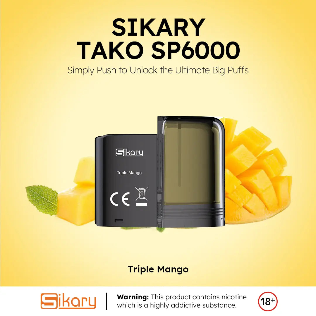 Sikary TAKO SP6000 Triple Mango prefilled vape kit official image