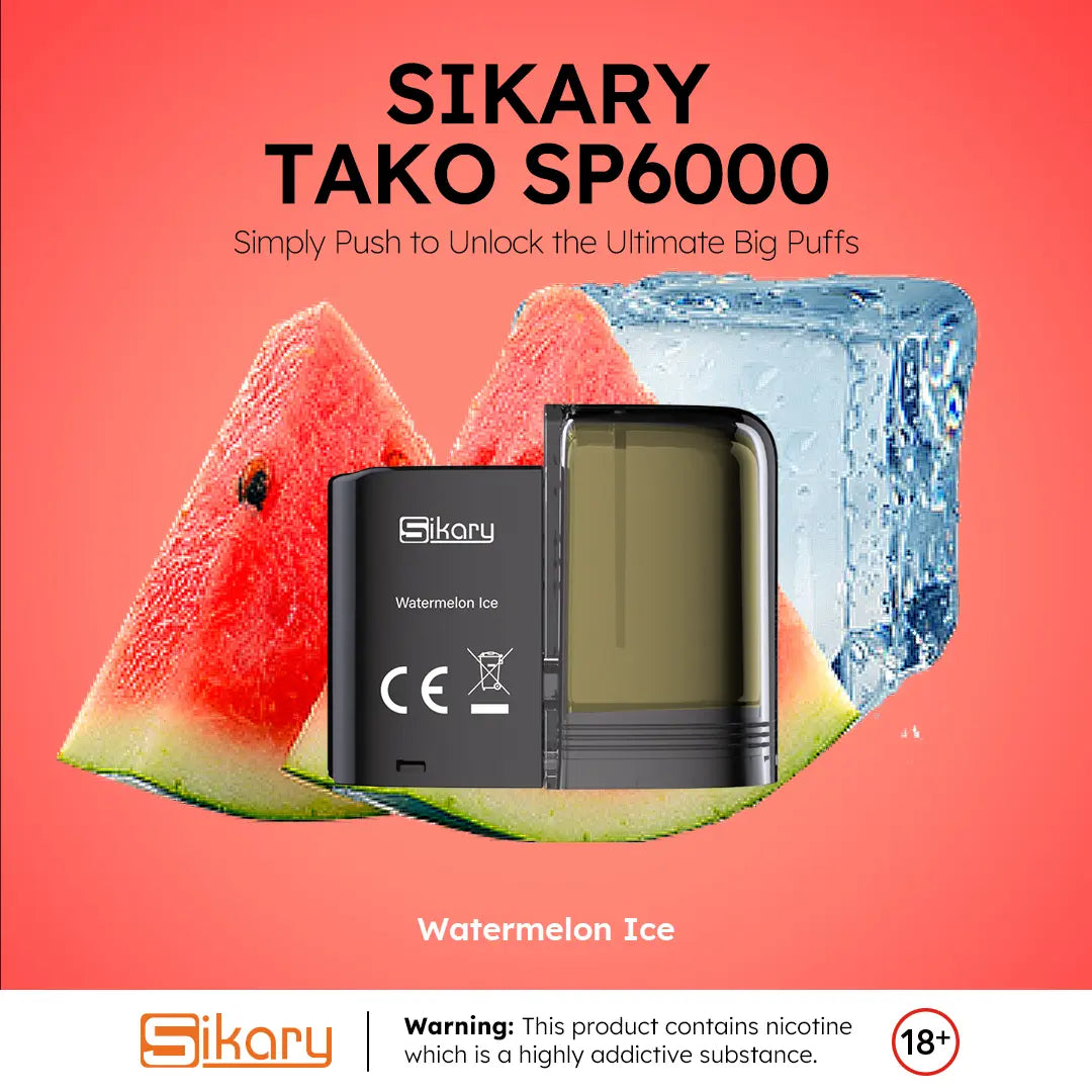 Sikary TAKO SP6000 Watermelon Ice prefilled vape kit official image
