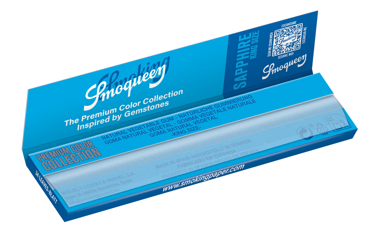 Smoking Smoqueen Sapphire King Size opened booklet