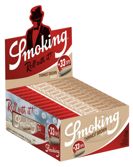 Smoking Thinnest Brown King Size + Tips full display