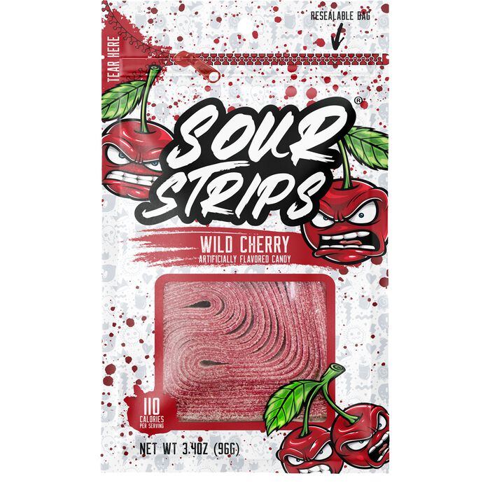 Sour Strips Wild Cherry 3.4oz/96g retail bag