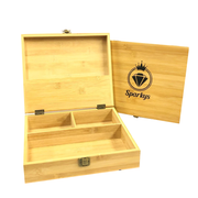 Sparkys Extra Large Bamboo Storage Box — 3 Compartments — 1 Piece