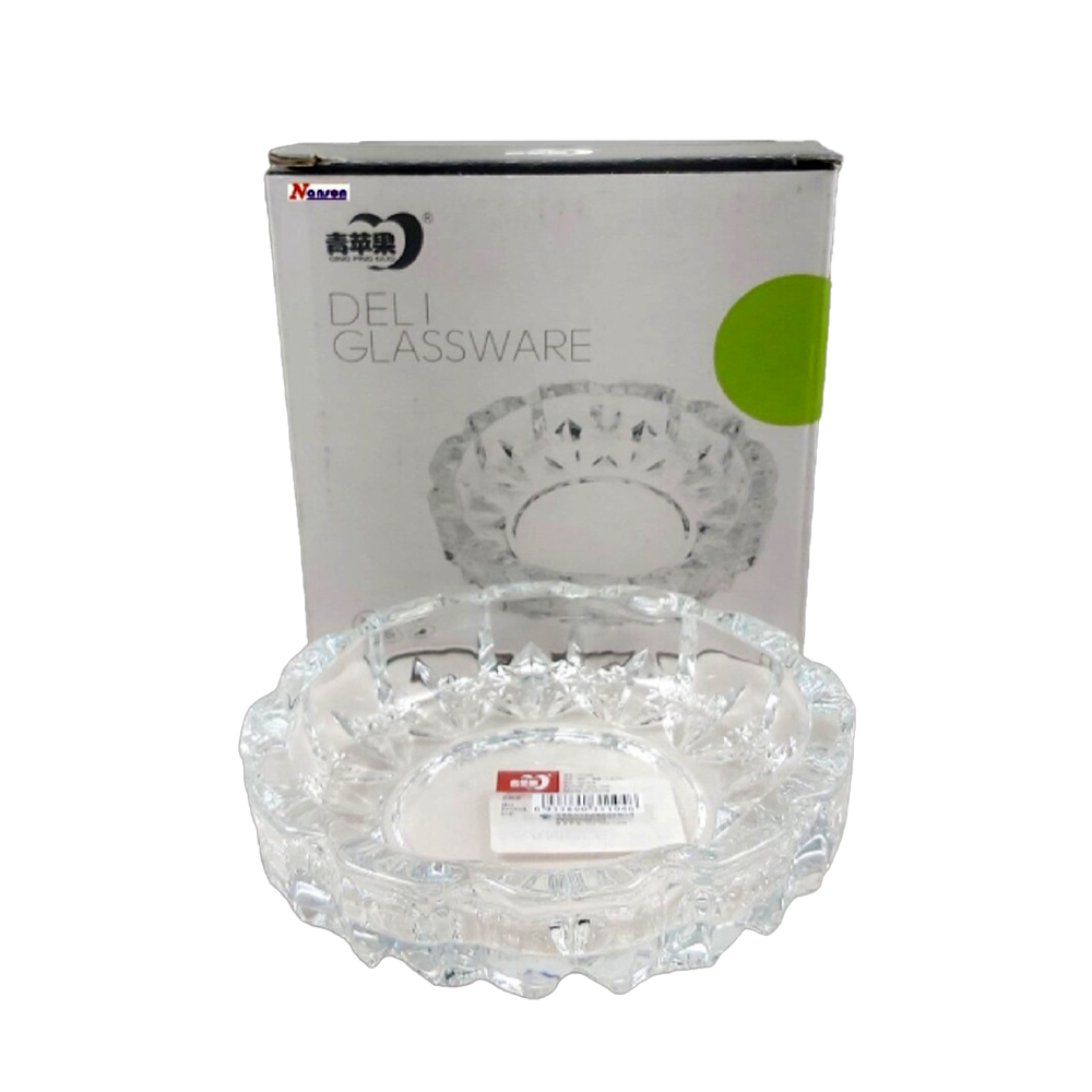 Sparkys Round Crystal Glass Ashtray Small