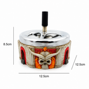 Temple and Skull Push-Down Spinning Ashtray SS-2954 — 13cm — 1 Piece