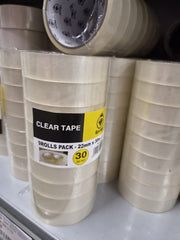 Sparkys Clear Tape 22mm × 30m – 9 Rolls