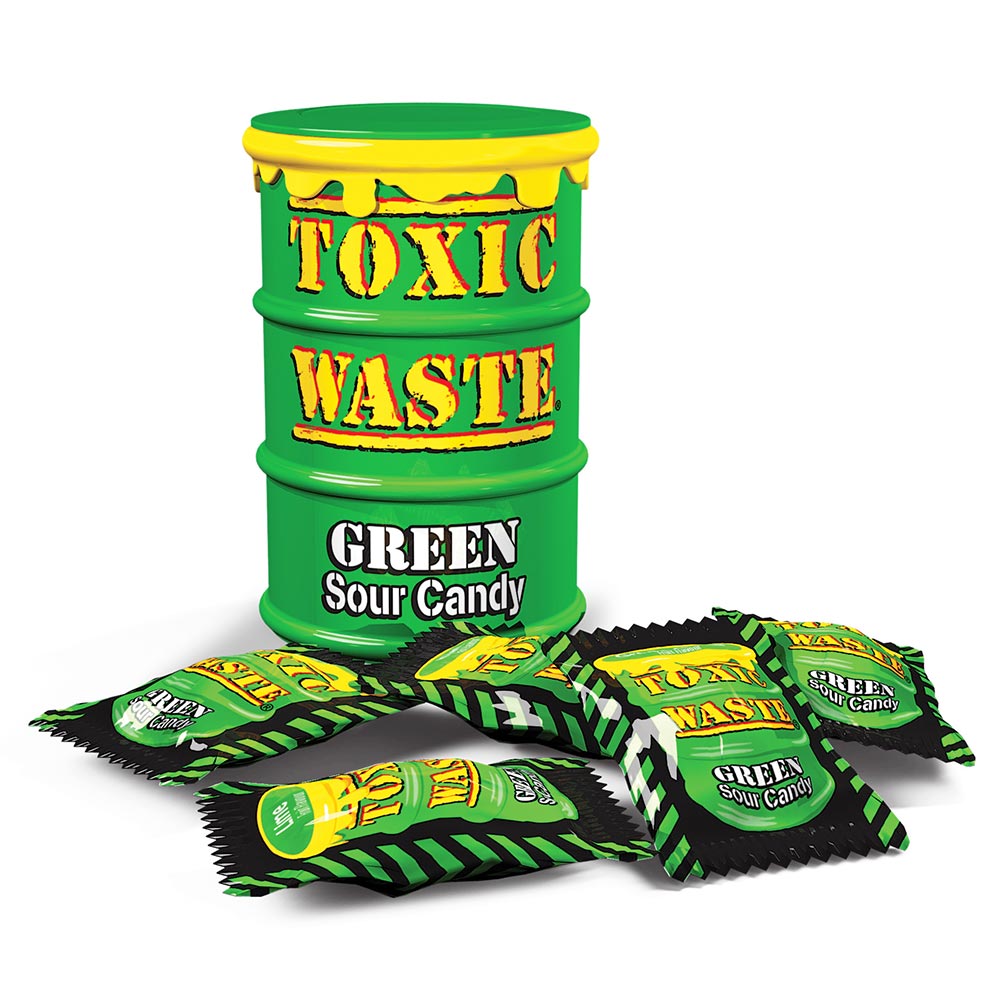One Toxic Waste Green Sour Candy drum 42g