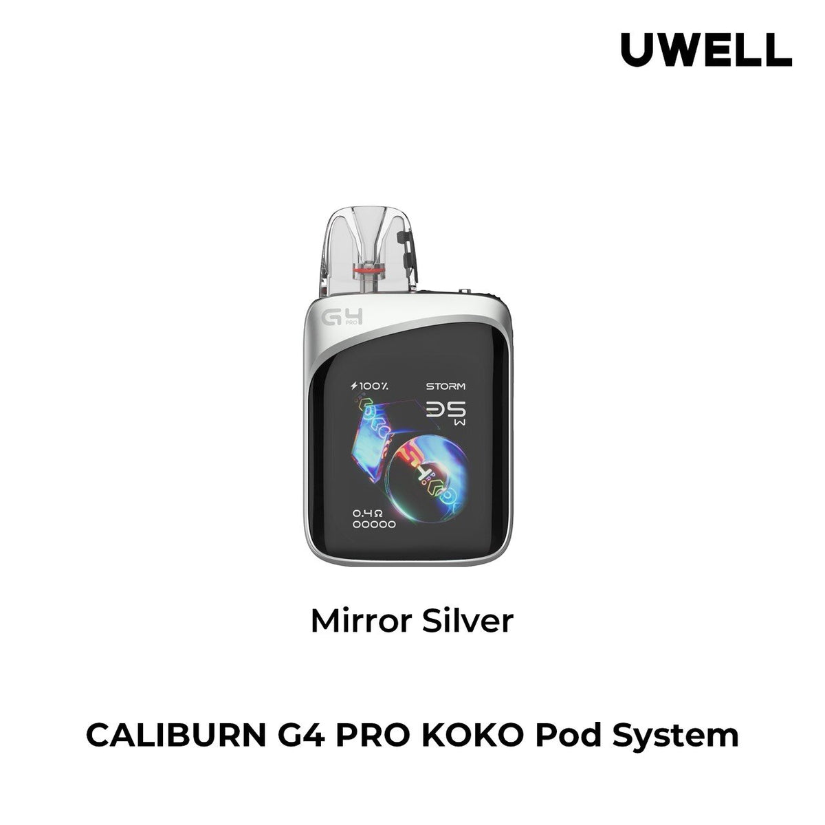 Uwell Caliburn G4 Pro KOKO Refillable Pod Kit - Mirror Silver