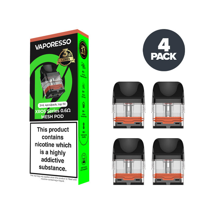 Vaporesso XROS COREX 3.0 Replacement Pods — 4 Pack - 0.6Ω 2ml
