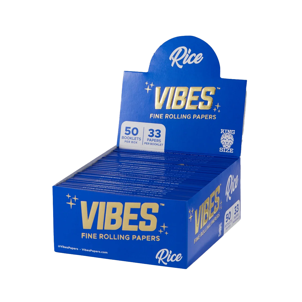 Vibes Blue Rice King Size Slim Rolling Papers
