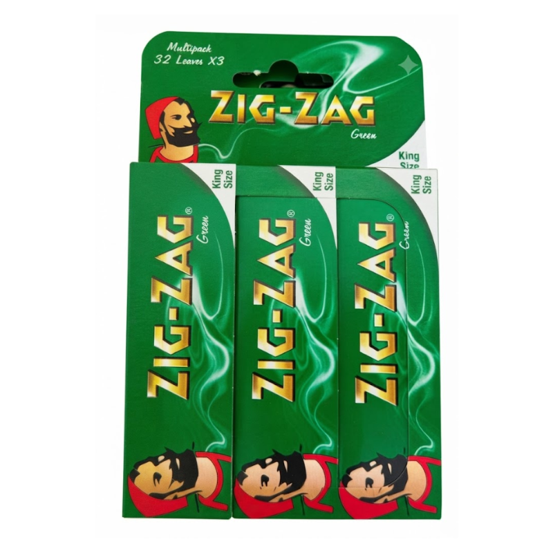 Zig-Zag Green King Size Slim Rolling Papers 3-Pack