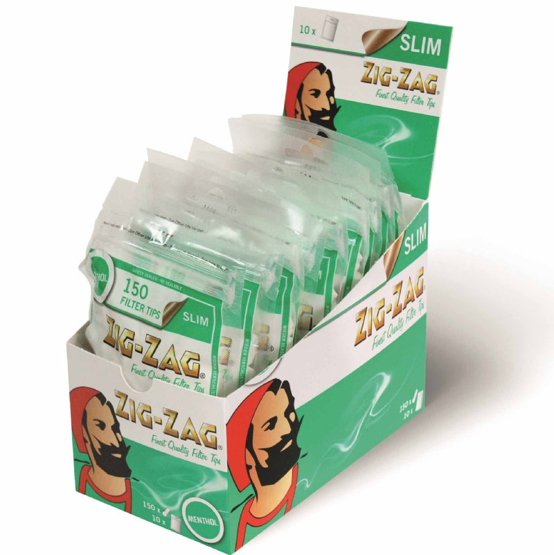 Zig-Zag Menthol Filter Tips 150 display
