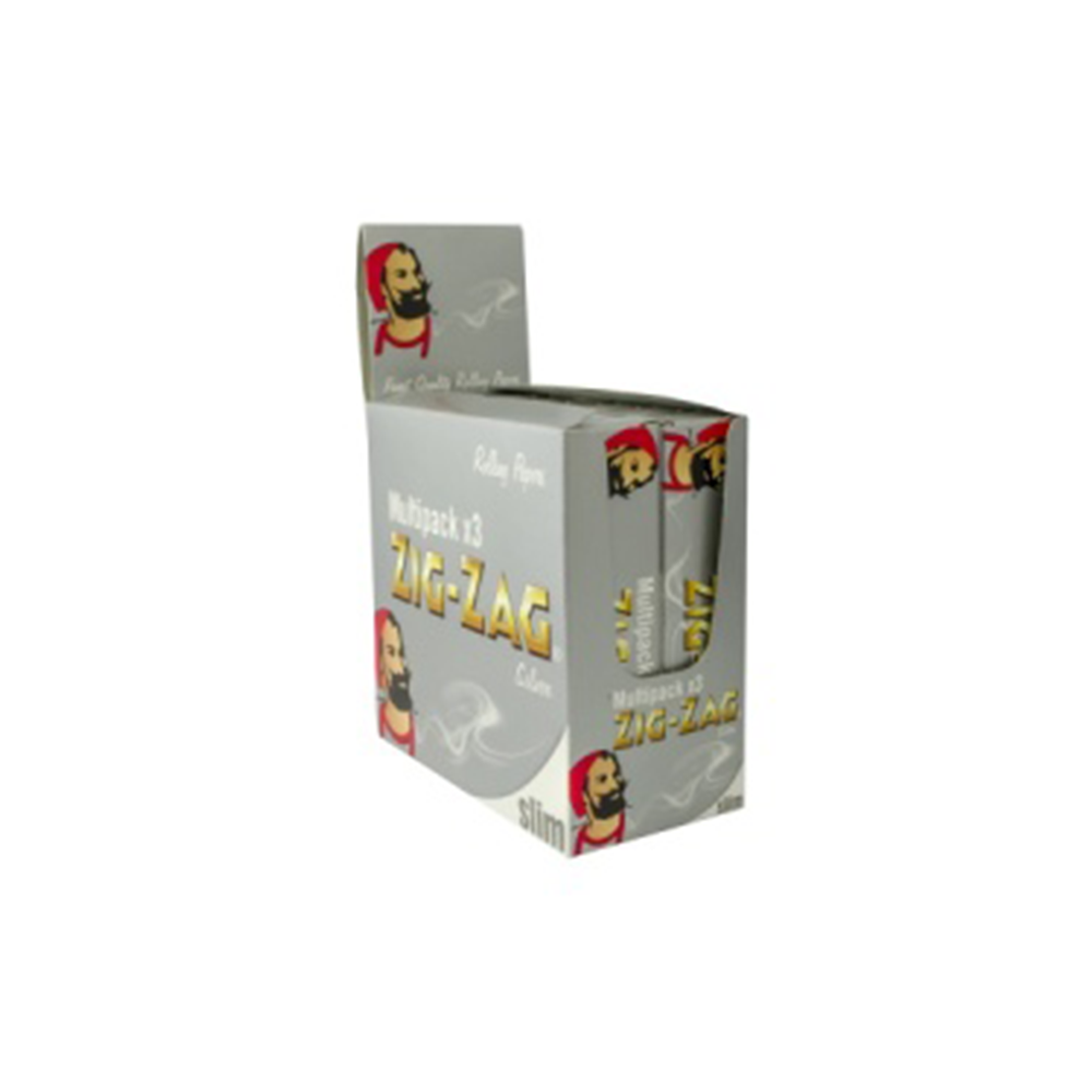 Zig-Zag Silver King Size Slim Rolling Papers 3-Pack display