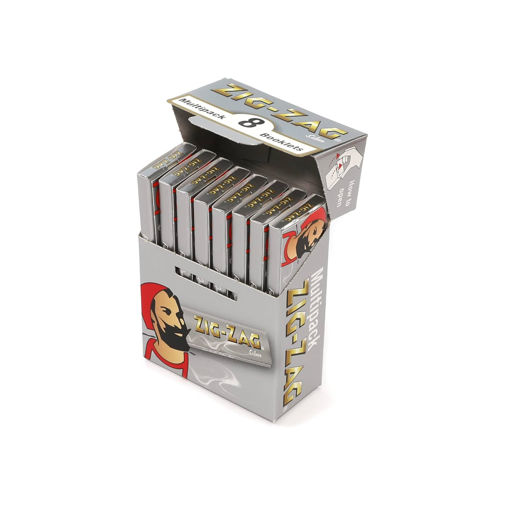 Zig-Zag Silver Regular Slim Rolling Papers 8-Pack Multipack